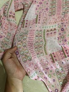 Soft Pink Printed Stretch Top