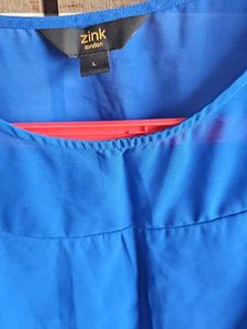 Chic Royal Blue Ruffle Top