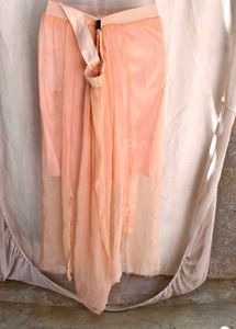 I. Peach Tiered Flowy Skirt