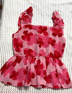 Pink &amp; Red Floral Peplum Top