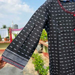 Stylish Black Printed Kurta