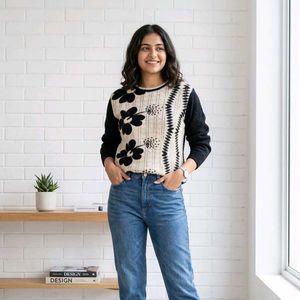 Cozy Floral Knit Sweater