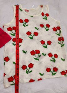 Very Cute Floral Tank Top With Shorts