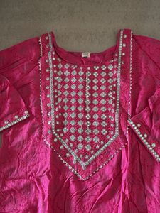 Beautiful Pink Kurta Set with Embellishments