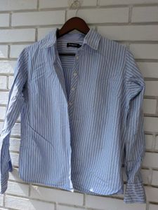 Blue Striped Button-Down Shirt