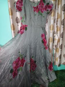 Elegant Floral Print Gown