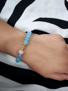 Blue Beaded Bracelet with Star Charm