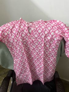 Elegant Pink Printed Kurta