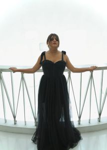 Elegant Black Tulle Corset Dress