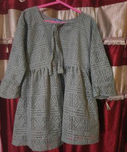 Elegant Grey Lace Kurta