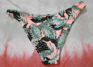 Tropical Leaf Print Bikini Bottom