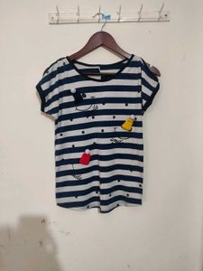 Striped T-Shirt with Cute Embellishments