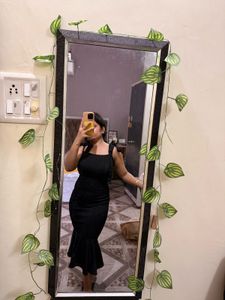 Chic Black Mermaid Hem Dress