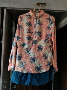 Chic Floral Print Long Sleeve Top