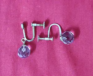 Swarovski Amethyst Sterling Silver Earrings Studs