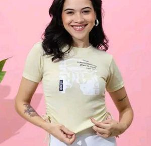 Cute Ruched Side T-Shirt