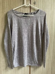 Bershka Grey Marled Long Sleeve Top