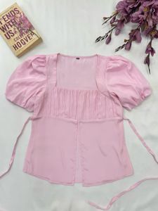 Chic Pink balloon Sleeve Top. Please all pictures