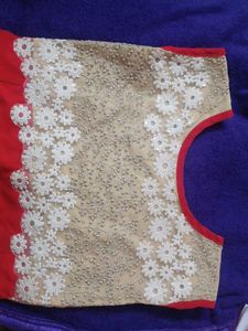 Red &amp; Gold Embellished Kurti