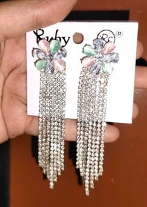Stunning Crystal Flower Drop Earrings
