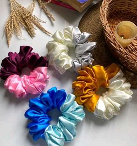 Set of 5 Satin Scrunchies