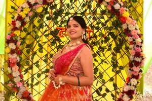 Vibrant Orange &amp; Pink Lehenga Choli