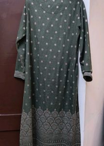 Olive Green Printed Kurta