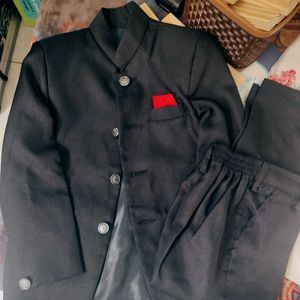 bandh gala Boys' Black Suit Set