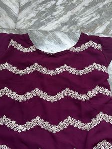Designer Purple Kurta Set