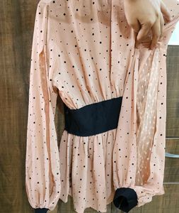 Chic Polka Dot Ruffled Top