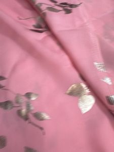 Beautiful Pink Floral Dress Material