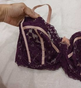 Elegant Purple Lace Bra