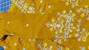Yellow Embroidered frock sharara