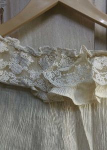 Cream Lace Trim Top