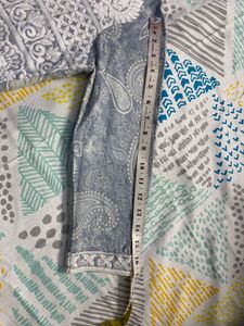 Stylish Grey Paisley Print Kurta