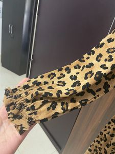 Beige &amp; Black Animal Print Wrap Dress
