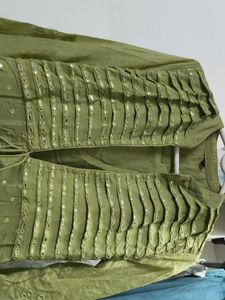Beautiful Green Kurta Set with Mirror Work