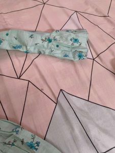 Cotton Light Blue Floral Maxi Dress