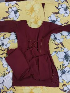Maroon Kurta and Palazzo Set
