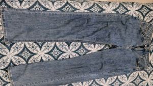 straight fit Blue denims and shimmer party top