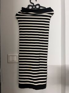 Striped Off-Shoulder Midi Dress