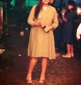 Chic Olive Green Shirt Dress