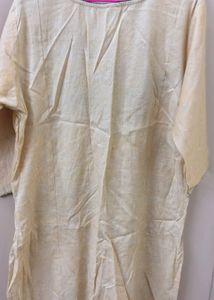 Beige Embroidered Kurta