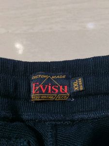 Evisu Black Graphic Print Joggers