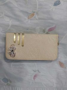 Elegant Clutch with Rhinestone Bow