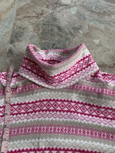 Cozy Fair Isle Print Turtleneck Top