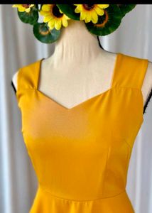 Vibrant Yellow Fit &amp; Flare Dress