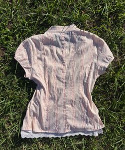 Pinkish striped Button-Up Shirt