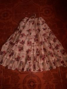 2000s Y2k FlowyTiered Floral Midi Skirt