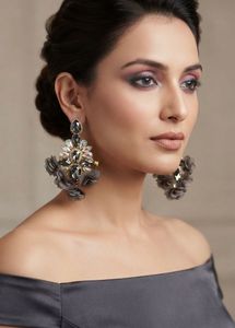 New Statement Gemstone & Floral Dangle Earrings